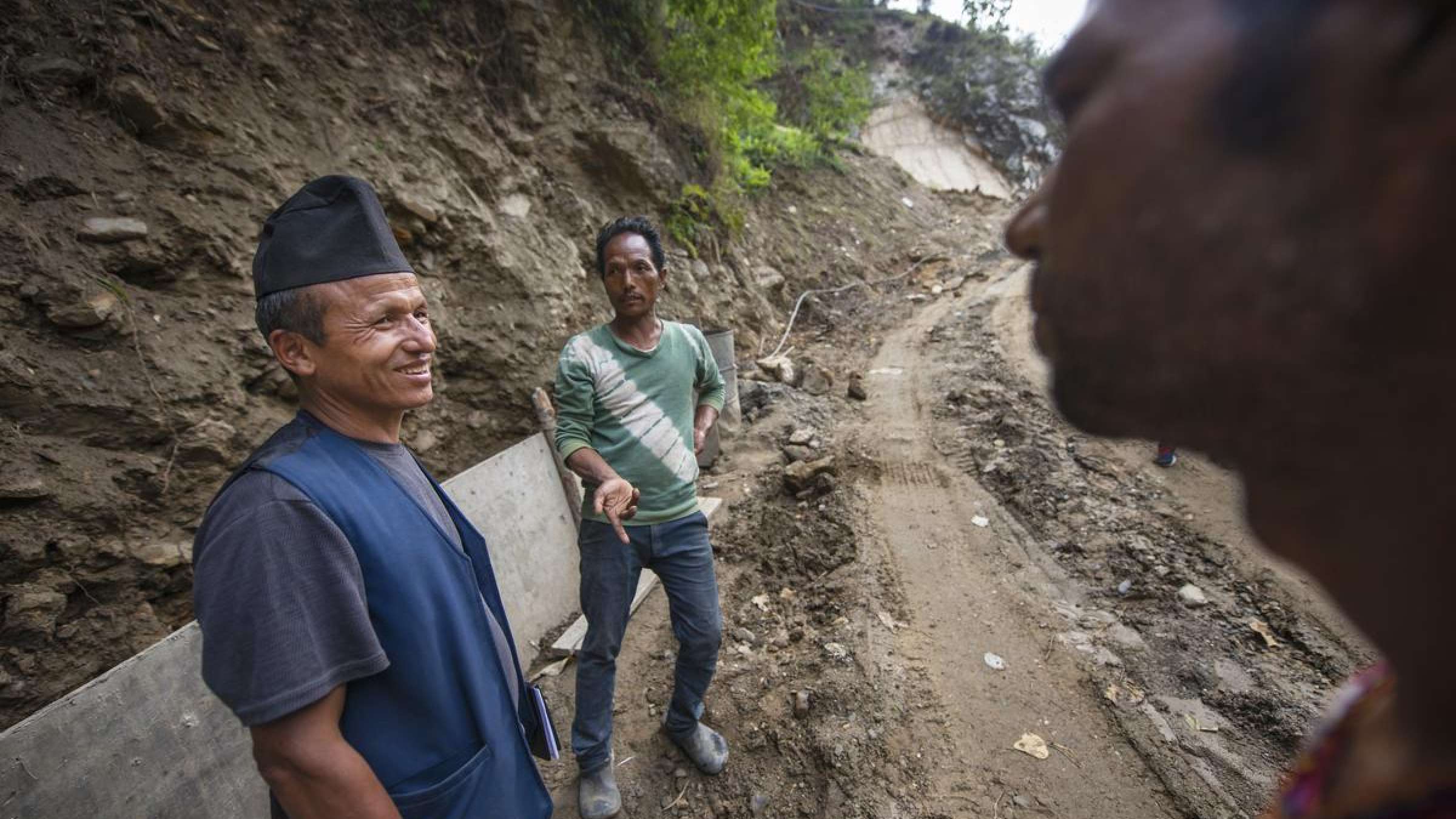 Nepal - Badil Lama is an engineer trained in landslide mitigation by building safer roads