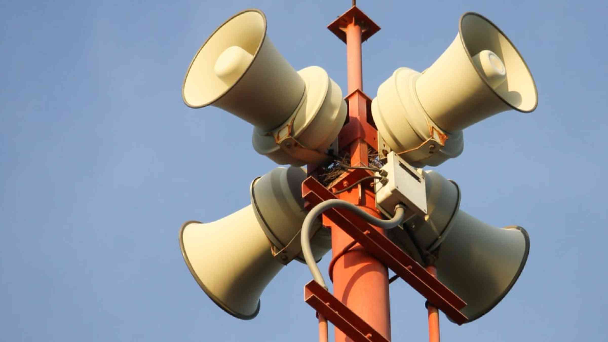 Tsunami siren warning loudspeakers in Thailand