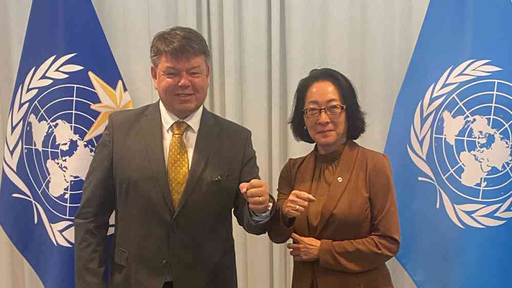 Mami Mizutori (UNDRR) and Prof. Petteri Taalas (WMO)
