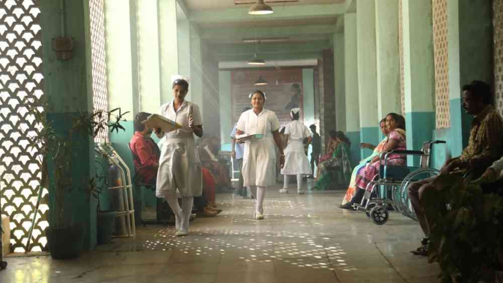 View of a hospital hall in Hyderabad, India